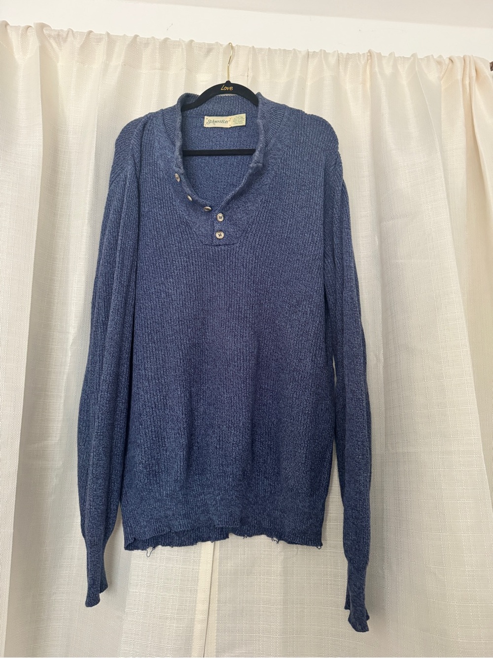 St. John’s Bay Blue Button-Neck Pullover Sweater
